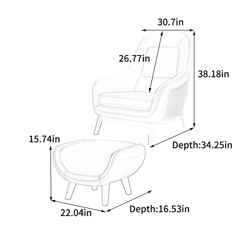 Chaises décontractées légères à rayures