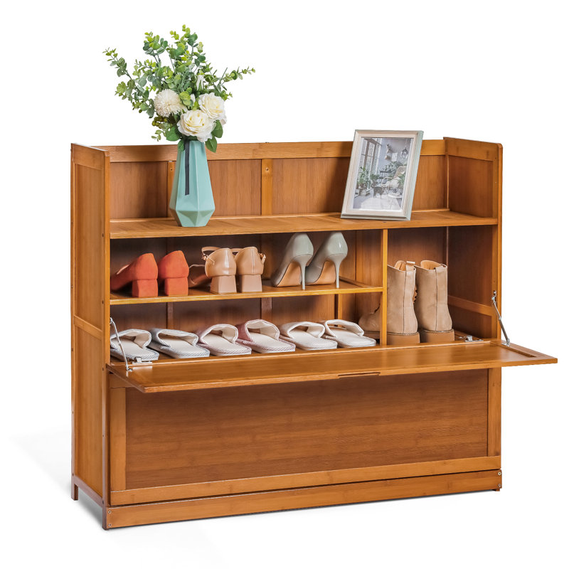 5-Tier Storage Rack with Bamboo Shoe Rack