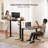 Ashya Ergonomic Glass Top Height Adjustable Standing Desk with Drawer and Hooks-2098039438-2097863725