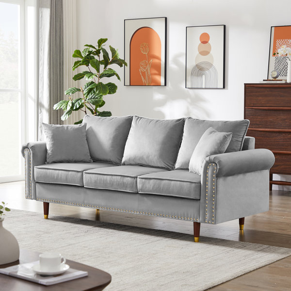 House of Hampton® Rolled Arm 3 Seater Sofa | Wayfair