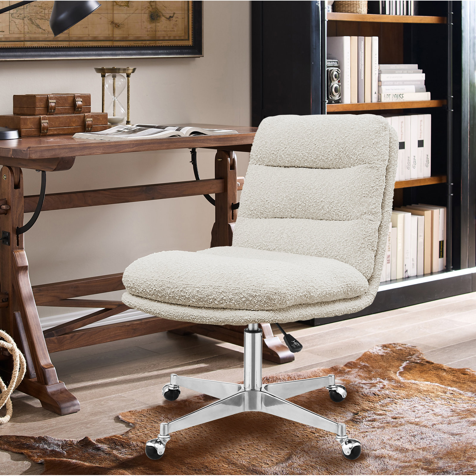 Paynesville Office Chair, Boucle, Off-White