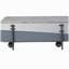 Table basse grise blanche brillante avec plateau réglable