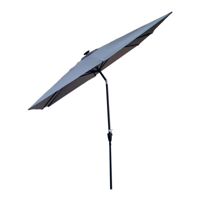 Solar Led Patio Umbrellas Steel 2.5x2.5m Modern Garden Shade