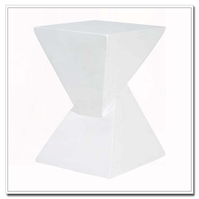 Outdoor Side Table, White