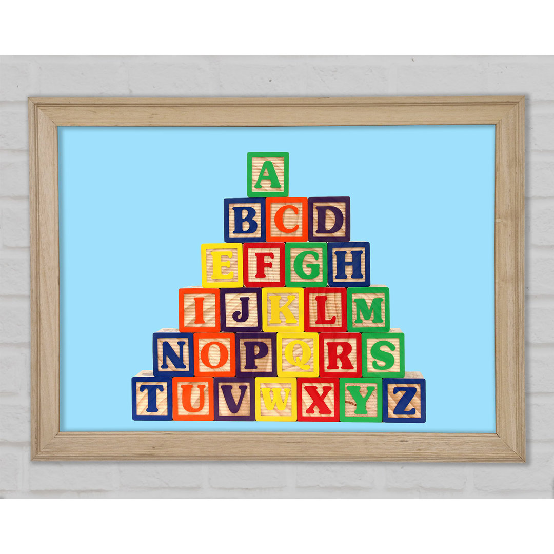 Alphabet Blocks Baby Blue - Einzelner Bilderrahmen Typografie