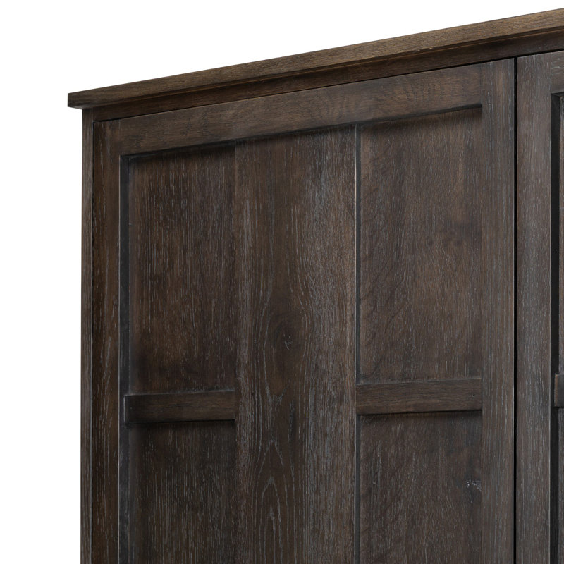Alessio Cabinet-Aged Natural Oak, Smoked Black Veneer