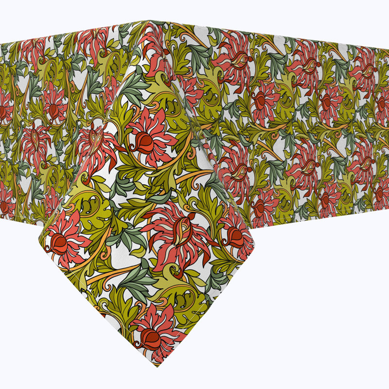 Rectangular Tablecloth, 100% Cotton, Floral 4, 120" x 60"