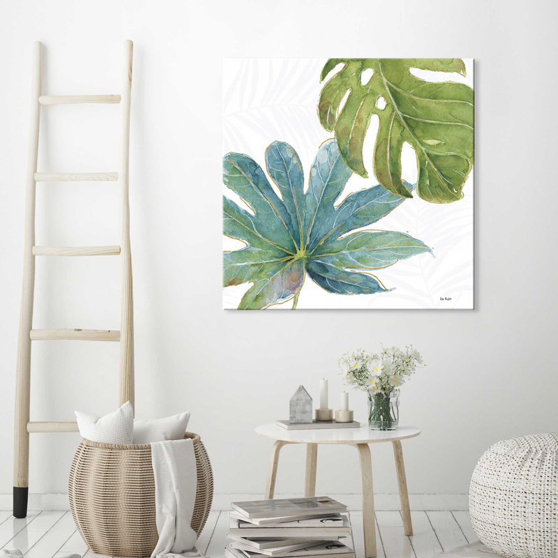« tropical rosé vii », reproduction de peinture à l’aquarelle, H 18 po x l 18 po x P 1 po, Toile tendue
