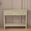 Boho Style Console Table with 2 Rattan Drawer and Bottom Storage Shelf