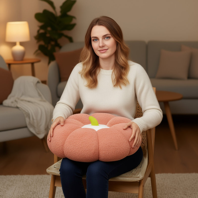 Pumpkin Shape Futon Cushions  Lazy Floor Cushions Living Room Tatami Bays Window Backrest Mats, Pink