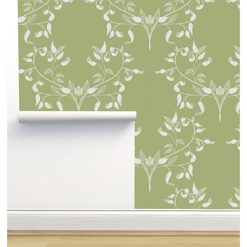 Rouleau de papier peint texturé L 2,16 pi x l 5 po Monor Designs, Vert olive