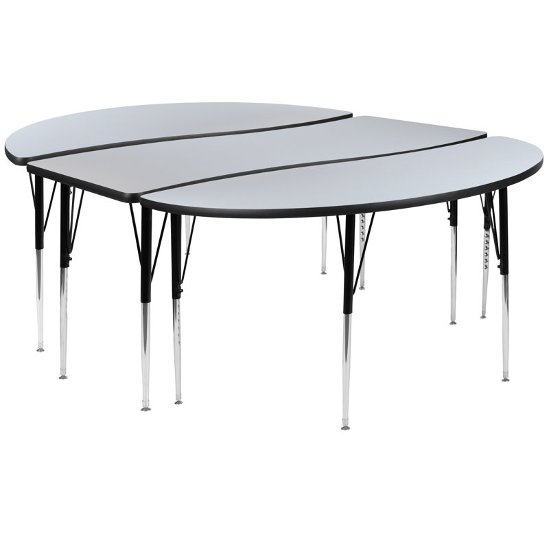 Ensemble de 3 tables d'activités Goddard, Gris, L 60 po x P 86 po x H 21,25 po à 30,25 po