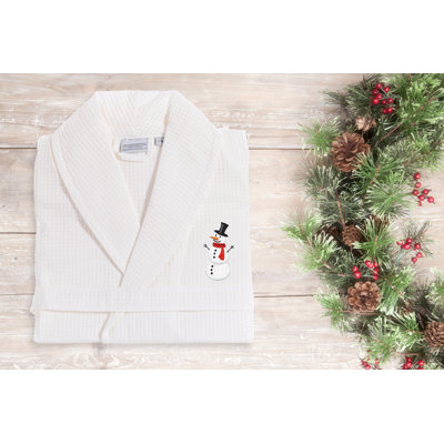 Cotton Waffle Gender Neutral Bathrobe with Pockets