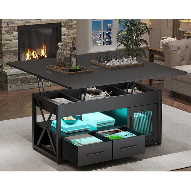 Soukaina Coffee Table Lift Top, Black