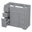 Meuble-lavabo 36 po sans lavabo, base d'armoire seulement, une armoire et six tiroirs-2115861391
