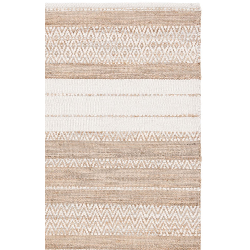 Jekia Hand Woven Jute, Wool Striped Rug, Runner 2'3" x 8'