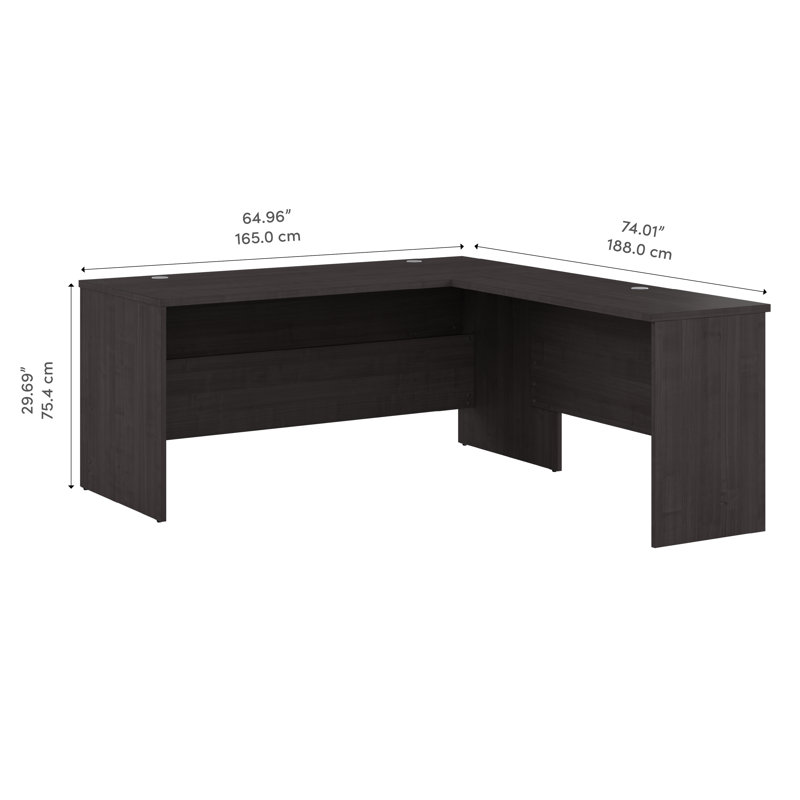 Bureau en L Aralee, Érable gris anthracite