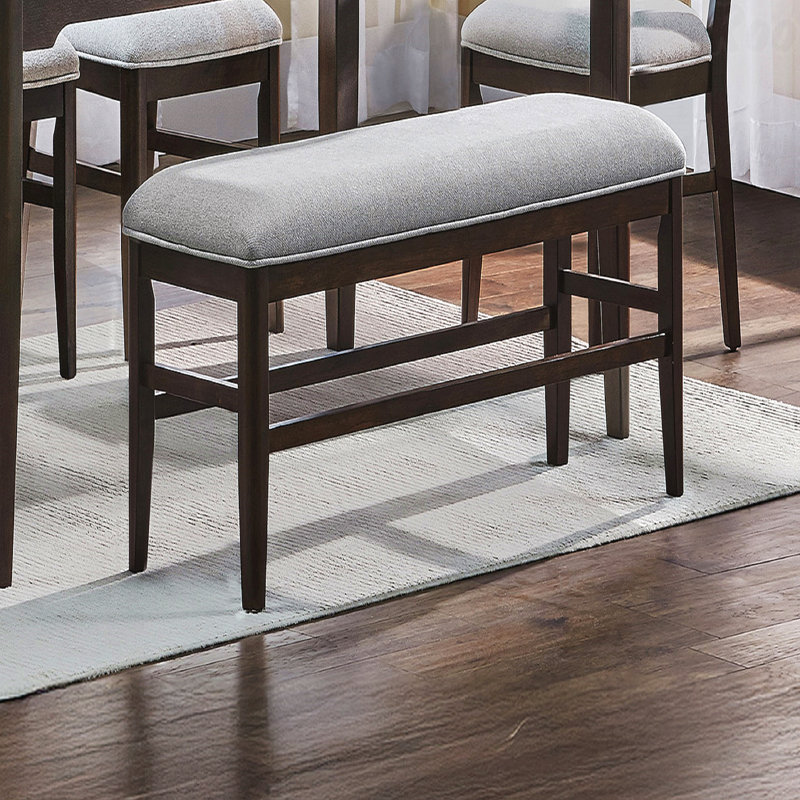 Banc 1 pièce avec cadre rembourré gris