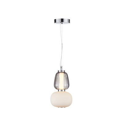 Doolan - 1-Light Double Shade Pendant - Chrome