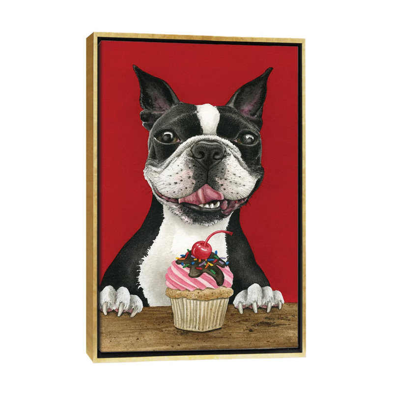 «Boston Cupcake» par Tracy Lizotte - impression, Aucun mat, Toile encadrée d'or, H 26 po x l 18 po x 1,5 po
