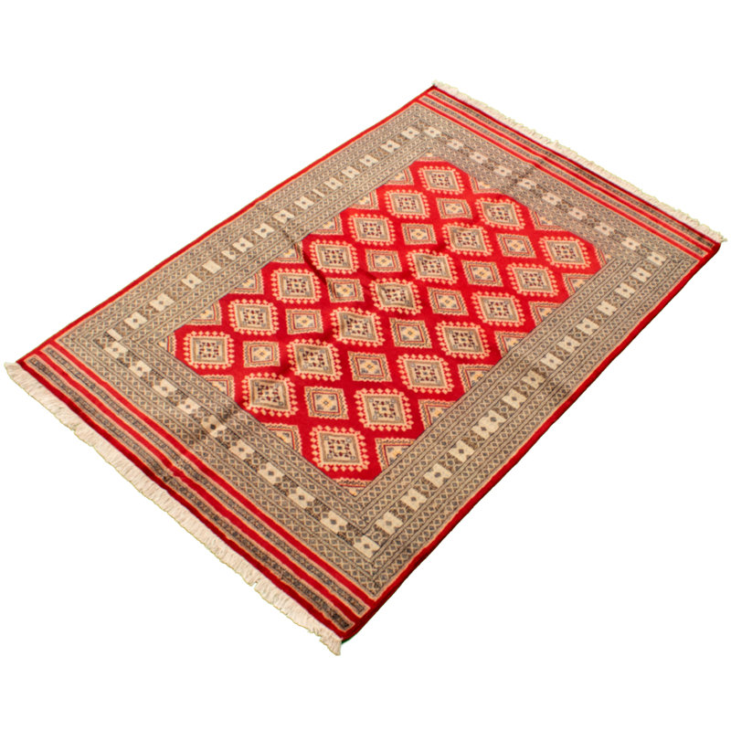 Tapis de la surface en laine rouge/brune 6 pi 1 po x 9 pi 5 po "one-of-kind" à la main-noué la 1980 Overdyed
