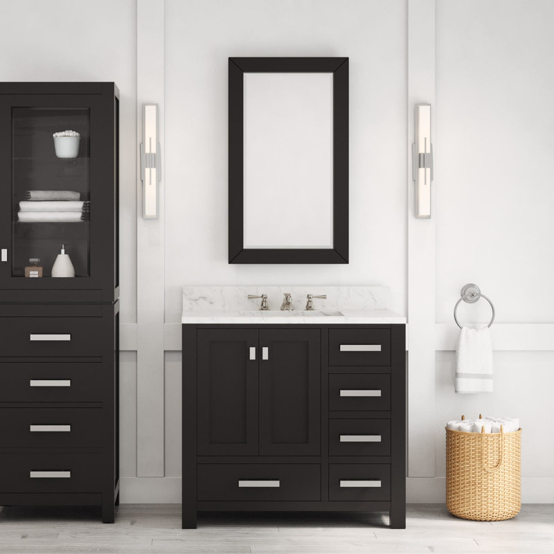 Ensemble de meuble-lavabo simple 36 po Steve, Noir, noir, noir, noir