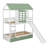 Wooden House Style Twin Over Twin Convertible Bunk Bed With Slide And Trundle