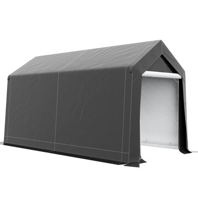 Garden Storage Tent Shelter Shed - 7' X 12', Heavy Duty Waterproof With Ventilation Window And Large Door For Bicycles, Motorcycles, Tools, Grey Portable Bike, Motorcycle, Gray