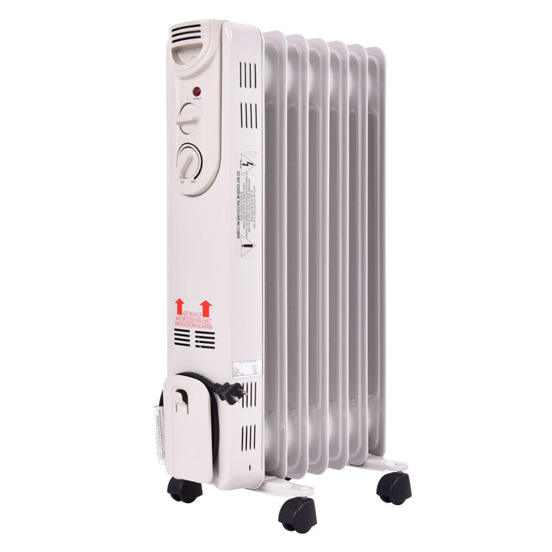 Thermostat d'ambiance à 5 ailettes pour radiateur rempli d'huile 1500W Costway
