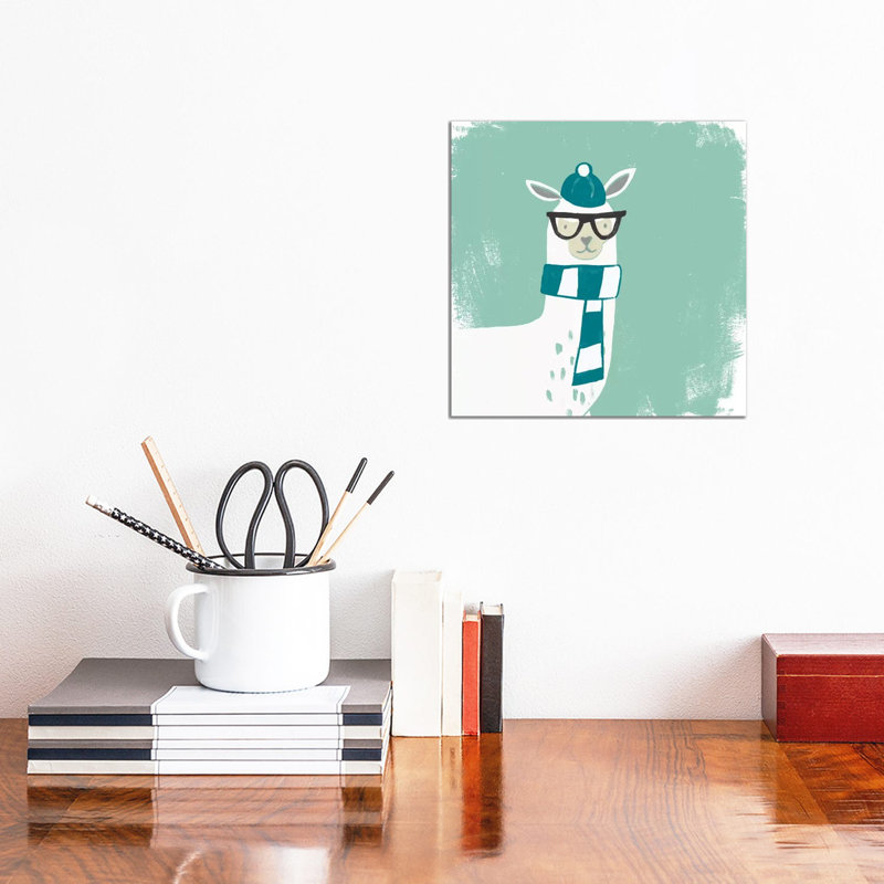 Bundle Up Llama V by June Erica Vess - Wrapped Canvas Print, 30.48 cm H x 30.48 cm W