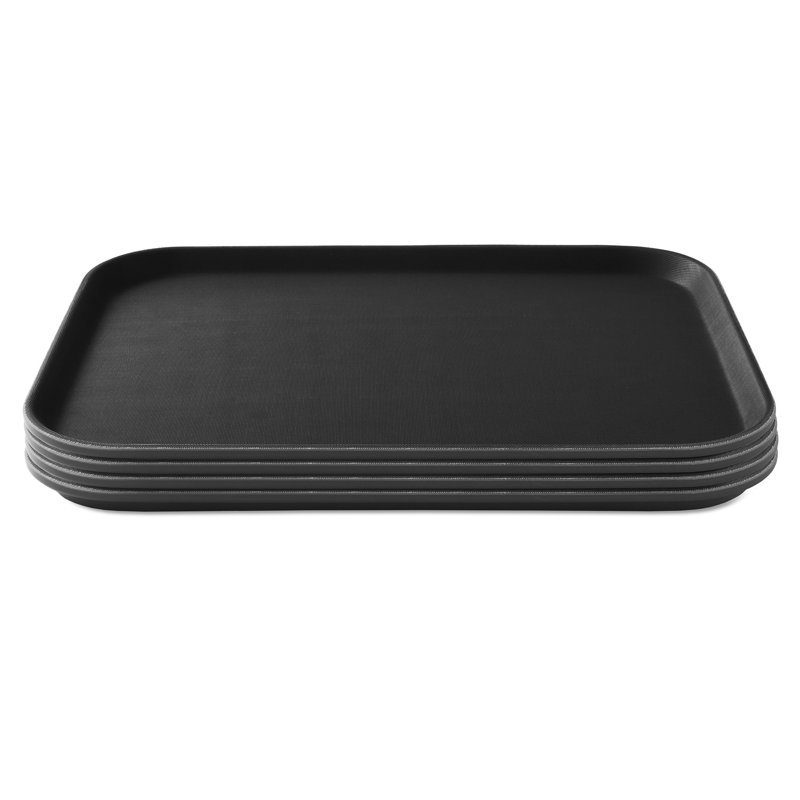 Non-Skid Serving Trays, NSF Certified, Black, 10" x 14" Rectangular