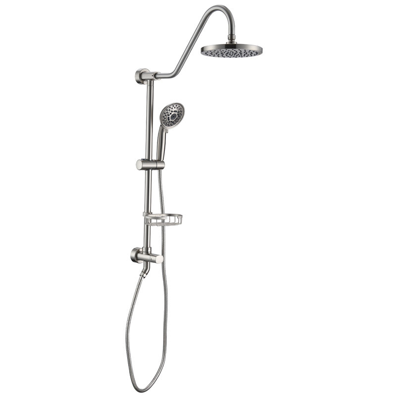 8-Inch Shower System With Hand Shower And Rain Shower Head, Brushed Nickel