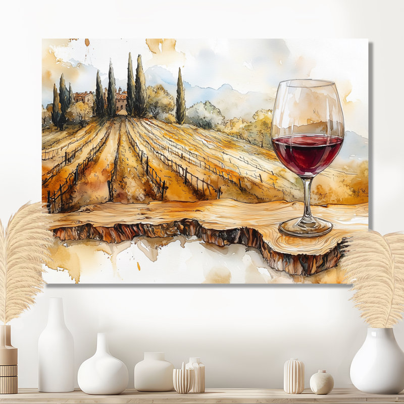 Whitnash - art mural Vineyard pour le salon, H 12 po x l 20 po, Toile tendue, Ne s'applique pas