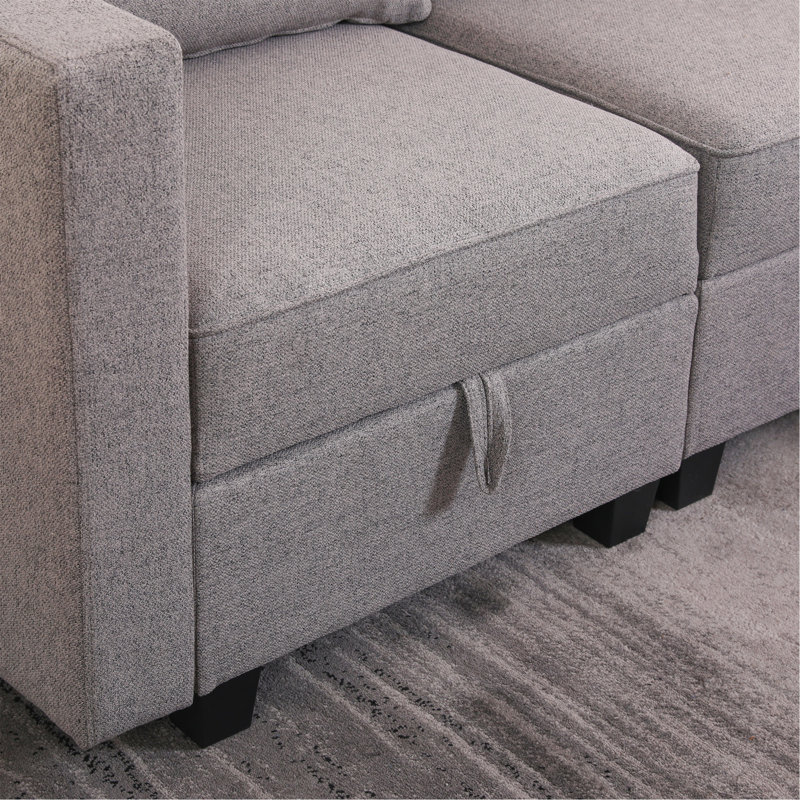 Small Sectional Sofa Modular L Shaped, Dawn Gray