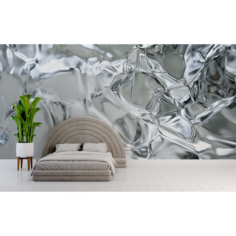 Modern Abstract Ice Texture Wall Mural – 3D Effect Wallpaper For Bedroom Or Living Room, 100" L x 70" W, Premium Non-Woven