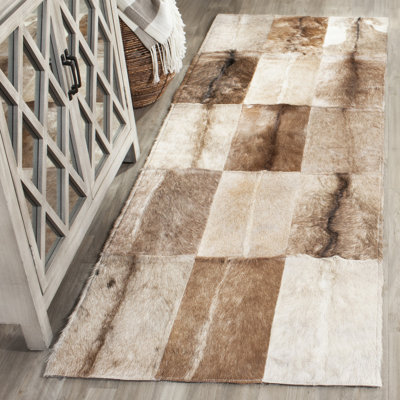 Tapis géométrique en cuir tissé à la main Fazeley Studio