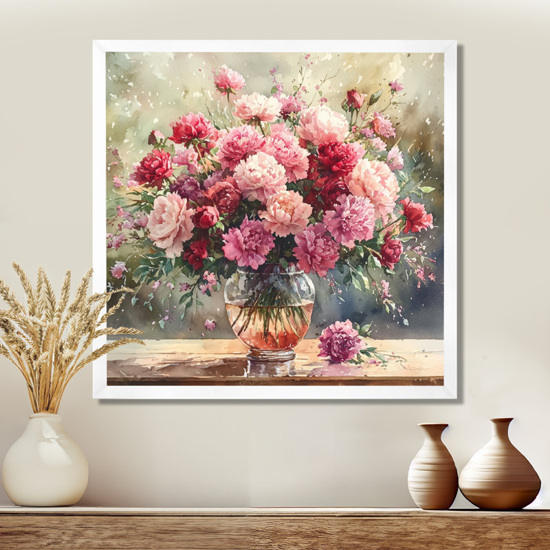 «Rustic Romance Bouquet Of Roses III», art mural assorti, H 36 po x l 36 po, Reproduction encadrée d'une seule photo, Blanc
