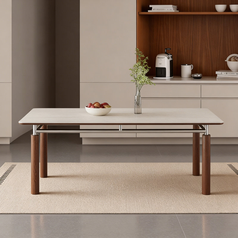 Table de salle à manger de luxe à la mode, H 29,52 po x L 70,86 po x l 35,43 po