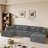 132-inch Corduroy Fabric Modular U-Shaped Reversible Sectional Sofa-737867524