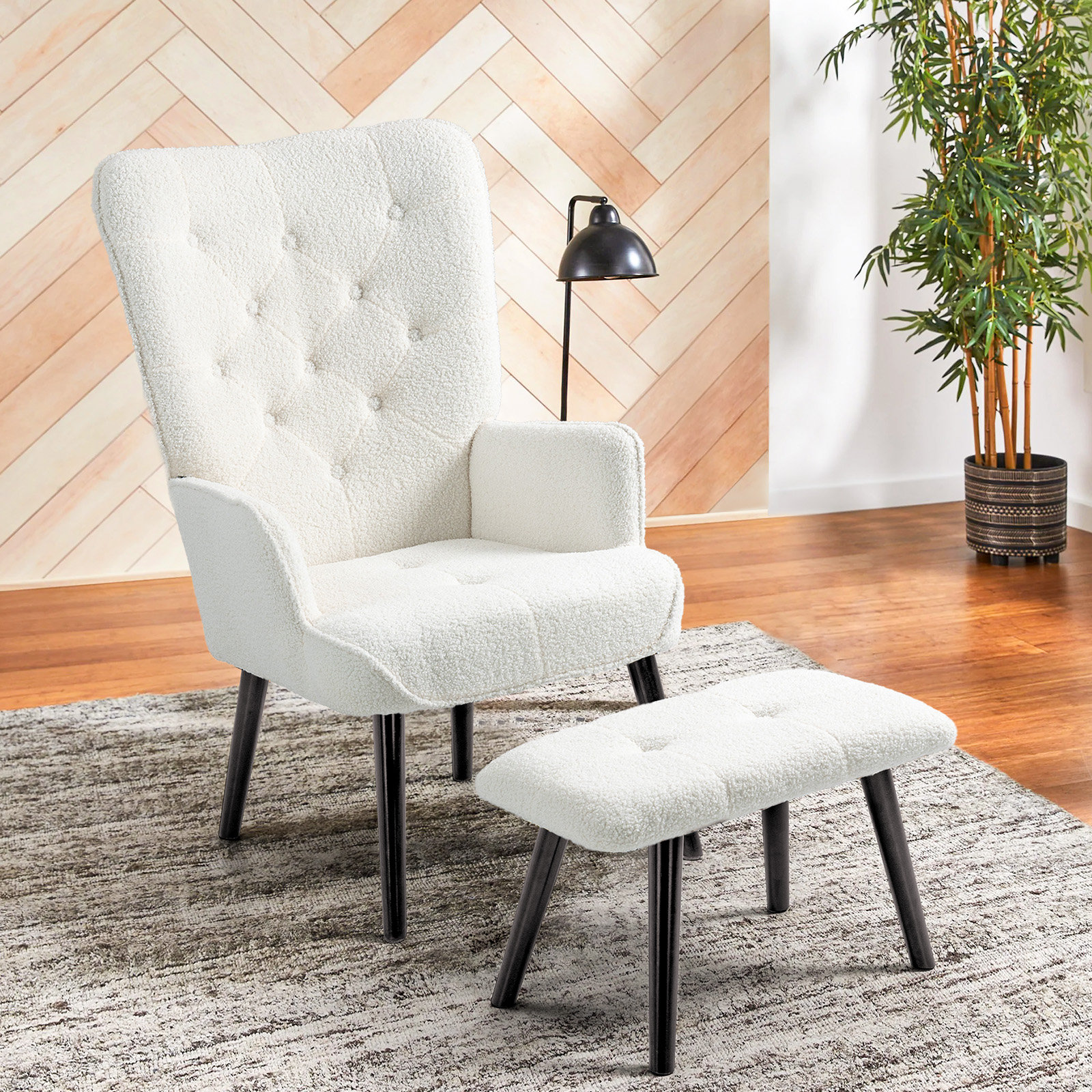 HOMCOM Fauteuil d'appoint en Polaire Sherpa avec Cadre en Acier, Blanc | Home Depot Canada
