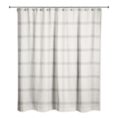 Rideau de douche simple à carreaux et crochets changir
