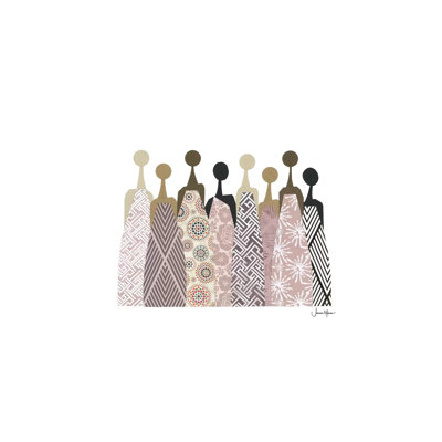 Women Of Color In Neutral Dresses by LouLouArtStudio - Wrapped Canvas Print