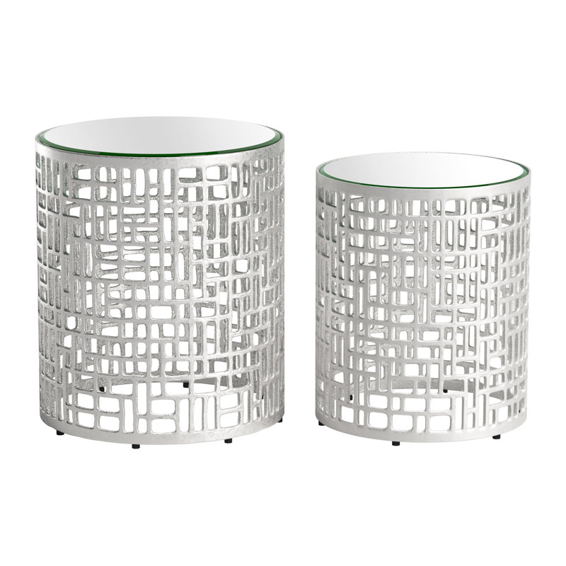 Reden Glass Top End Table Set
