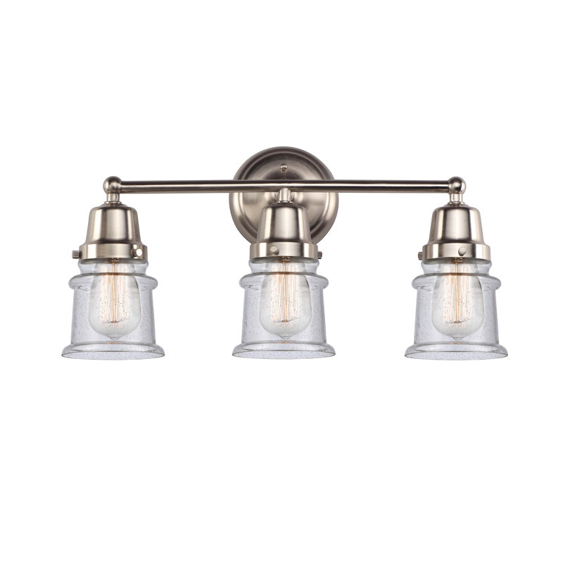 Éclairage pour salle de bain 3 lumières Madelyn, Nickel satiné brossé, Grainé, Incandescent