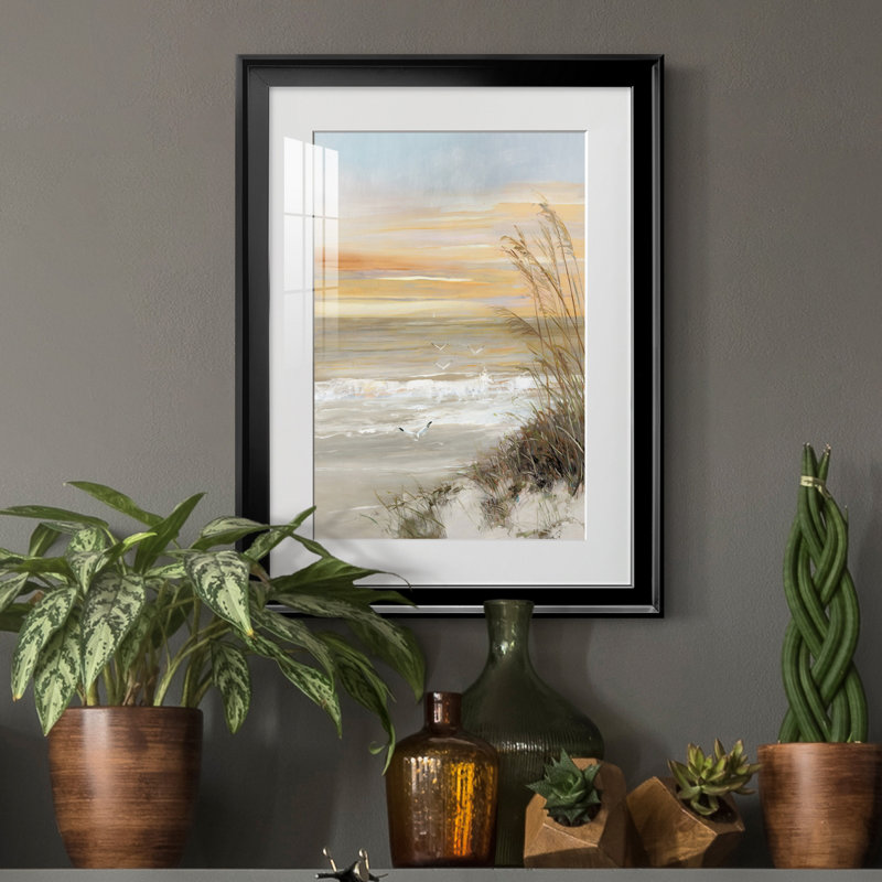 Summer Solstice - peinture encadrée, Papier avec cadre noir, H 24,5 po x l 18,5 po x P 1,5 po, Blanc mat