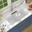 Évier de cuisine encastré en céramique blanche 33 po x l 19 po encastré en argile réfractaire-125421505