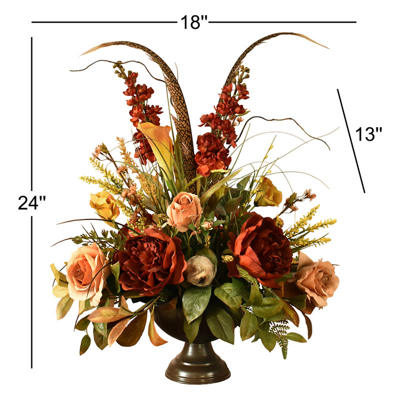 Faux Silk Mixed Arrangement in Vase