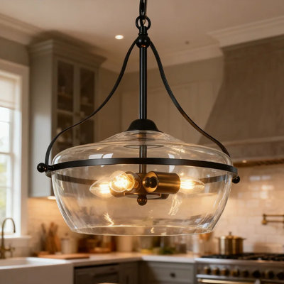 Marrina 3-Light Medium 14" Dome Kitchen Island Pendant Light