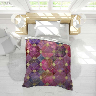 Housse de couette à motif de paillettes dorées