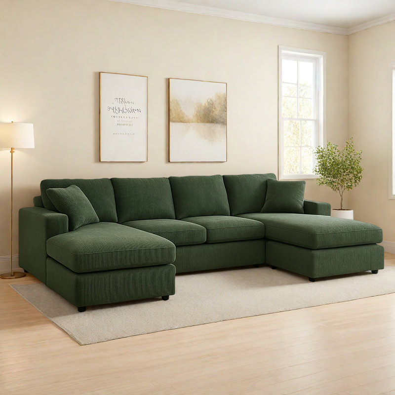 Canapé modulaire en Corduroy, Vert